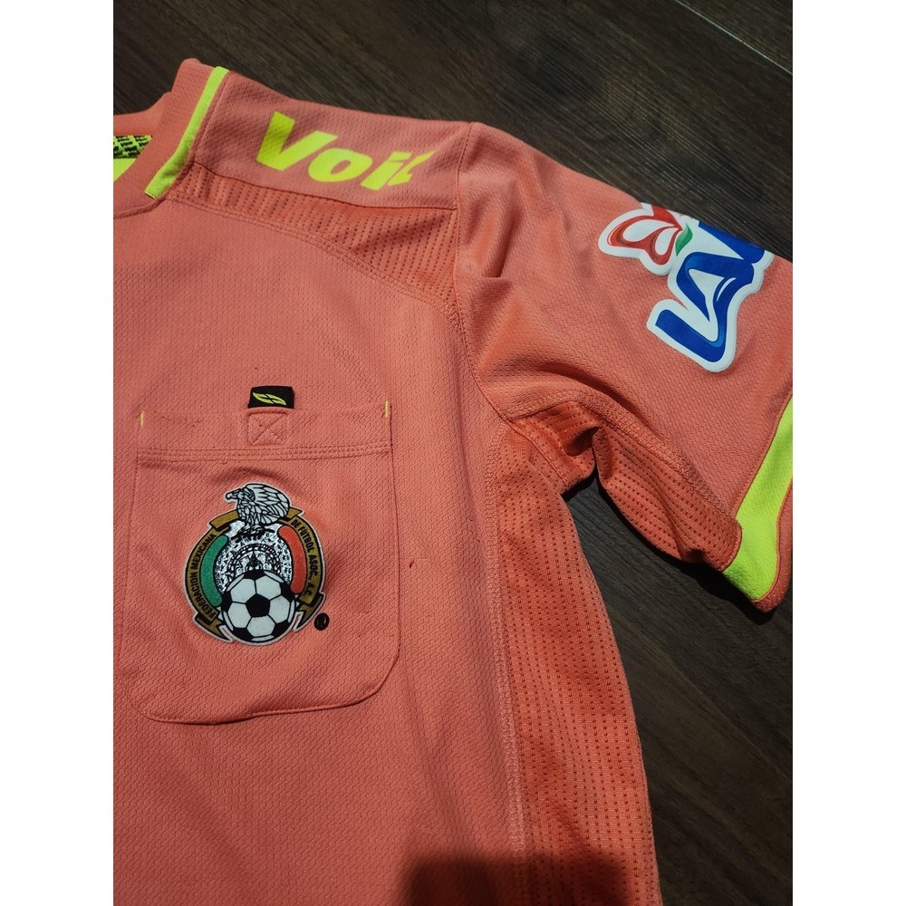 Mexico Soccer Jersey Mens Large Orange Voit Referee Shirt Football Futbol Mexico - Picture 3 of 7
